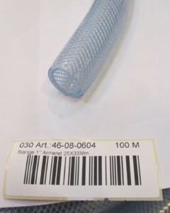 Fabric tube clear 1" 25x33mm pvc